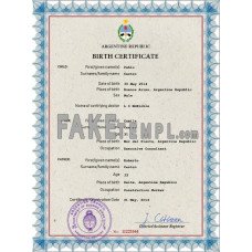 Argentina fake vital record birth certificate photoshop template PSD 