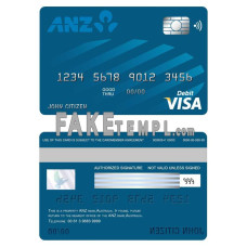 Australia ANZ bank fake visa card debit card photoshop template PSD