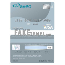 Australia Aveo bank fake visa card debit card photoshop template PSD