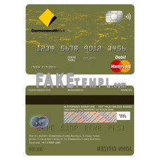 Australia Commonwealth Account Bank mastercard debit card debit photoshop template in PSD