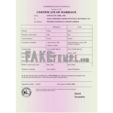 Australia Commonwealth of Australia fake marriage certificate Word and PDF template