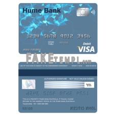 Australia Humebank bank fake visa card debit card photoshop template PSD