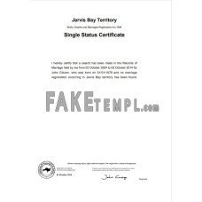 Australia Jervis Bay Territory fake divorice certificate Word and PDF template