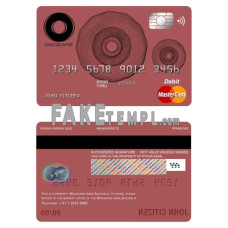 Australia Macquarie bank fake mastercard debit card photoshop template PSD