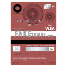 Australia Macquarie bank fake visa card debit card photoshop template PSD