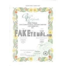 Australia Northern Territory decorative (commemorative) fake birth certificate photoshop template PSD 