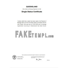 Australia Queensland fake divorice certificate Word and PDF template