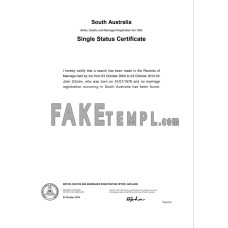 Australia South Australia fake divorice certificate Word and PDF template