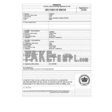 Australia Tasmania fake birth certificate Word and PDF template