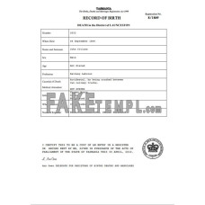 Australia Tasmania fake death certificate Word and PDF template