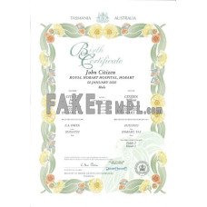 Australia Tasmania decorative (commemorative) fake birth certificate photoshop template PSD 