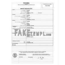 Australia Victoria fake birth certificate Word and PDF template, version 1