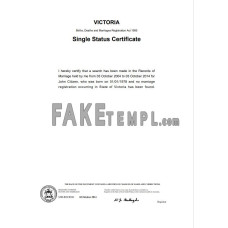 Australia Victoria fake divorice certificate Word and PDF template