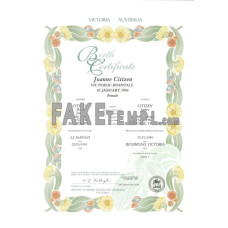 Australia Victoria state decorative (commemorative) fake birth certificate photoshop template PSD 