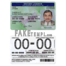 Australia Victoria State fake driving license photoshop template PSD