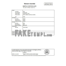 Australia Western Australia birth certificate PDF and Word download template, version 2