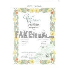 Australia Western Australia decorative (commemorative) fake birth certificate photoshop template PSD 