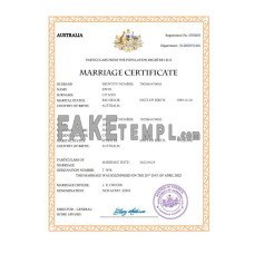 Australia fake marriage certificate Word and PDF template