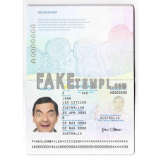 Australian fake standard passport photoshop template PSD