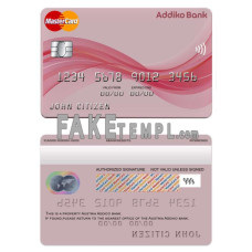 Austria Addiko bank fake mastercard photoshop template PSD