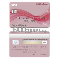 Austria Addiko bank fake visa card photoshop template PSD