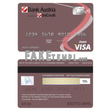 Austria Bank Austria fake visa card debit card photoshop template PSD