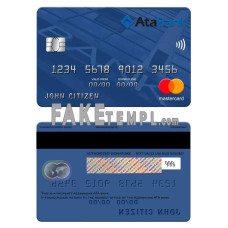 Azerbaijan ATA bank fake mastercard credit card photoshop template PSD