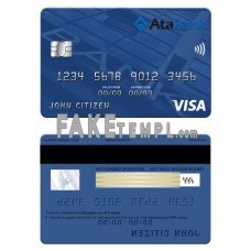 Azerbaijan ATA bank fake visa credit card photoshop template PSD