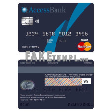 Azerbaijan Access Bank fake mastercard debit card photoshop template PSD