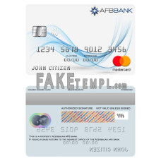 Azerbaijan AFB bank fake mastercard photoshop template PSD