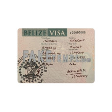 Belize fake travel visa photoshop template PSD