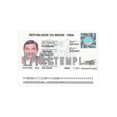 Benin fake travel visa photoshop template PSD