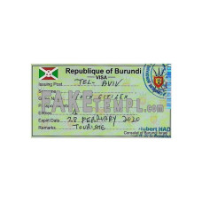 Burundi fake entry visa photoshop template PSD