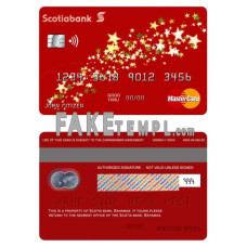 Bahamas Scotia bank fake mastercard photoshop template PSD