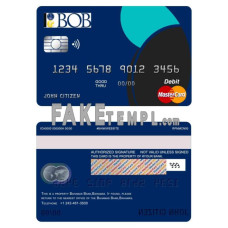 Bahamas Bank of the Bahamas bank mastercard debit photoshop template in PSD