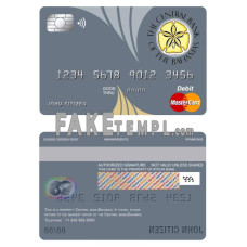 Bahamas The Central bank fake mastercard debit card photoshop template PSD