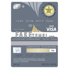 Bahamas The Central bank fake visa card debit card photoshop template PSD