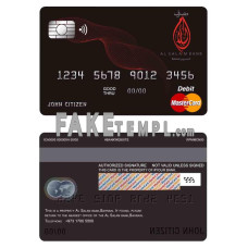 Bahrain Al Salam Bank fake mastercard debit card photoshop template PSD