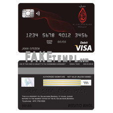 Bahrain Al Salam Bank fake visa card debit card photoshop template PSD