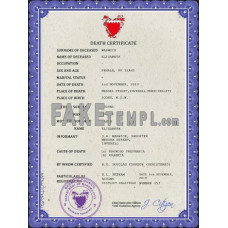 Bahrain fake death certificate photoshop template PSD 