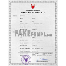 Bahrain fake marriage certificate photoshop template PSD 