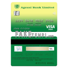 Bangladesh Agrani bank fake visa card photoshop template PSD