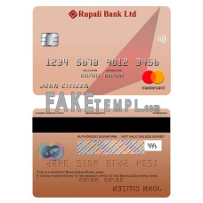 Bangladesh Rupali bank fake mastercard photoshop template PSD