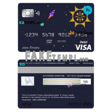 Bangladesh Sonali Bank fake visa card debit card photoshop template PSD