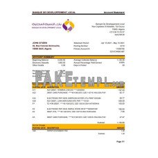 Algeria Banque De Developpement Local fake bank statement Excel and PDF template