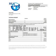 Algeria Banque extérieure d’Algérie fake bank statement Word and PDF template