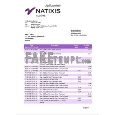 Algeria Natixis Algerie fake bank statement Word and PDF template