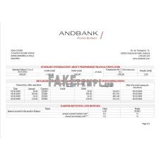 Andorra Andbank fake bank statement Word and PDF template