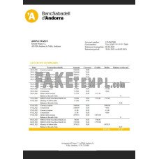 Andorra BancSabadell d’Andorra fake bank statement Word and PDF template