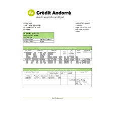 Andorra Credit Andorra fake bank statement Excel and PDF template